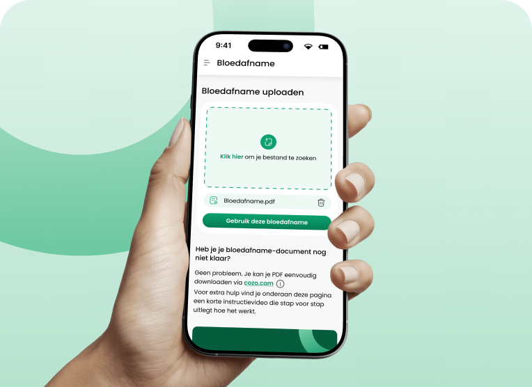 Stap 1: Upload je bloedresultaten